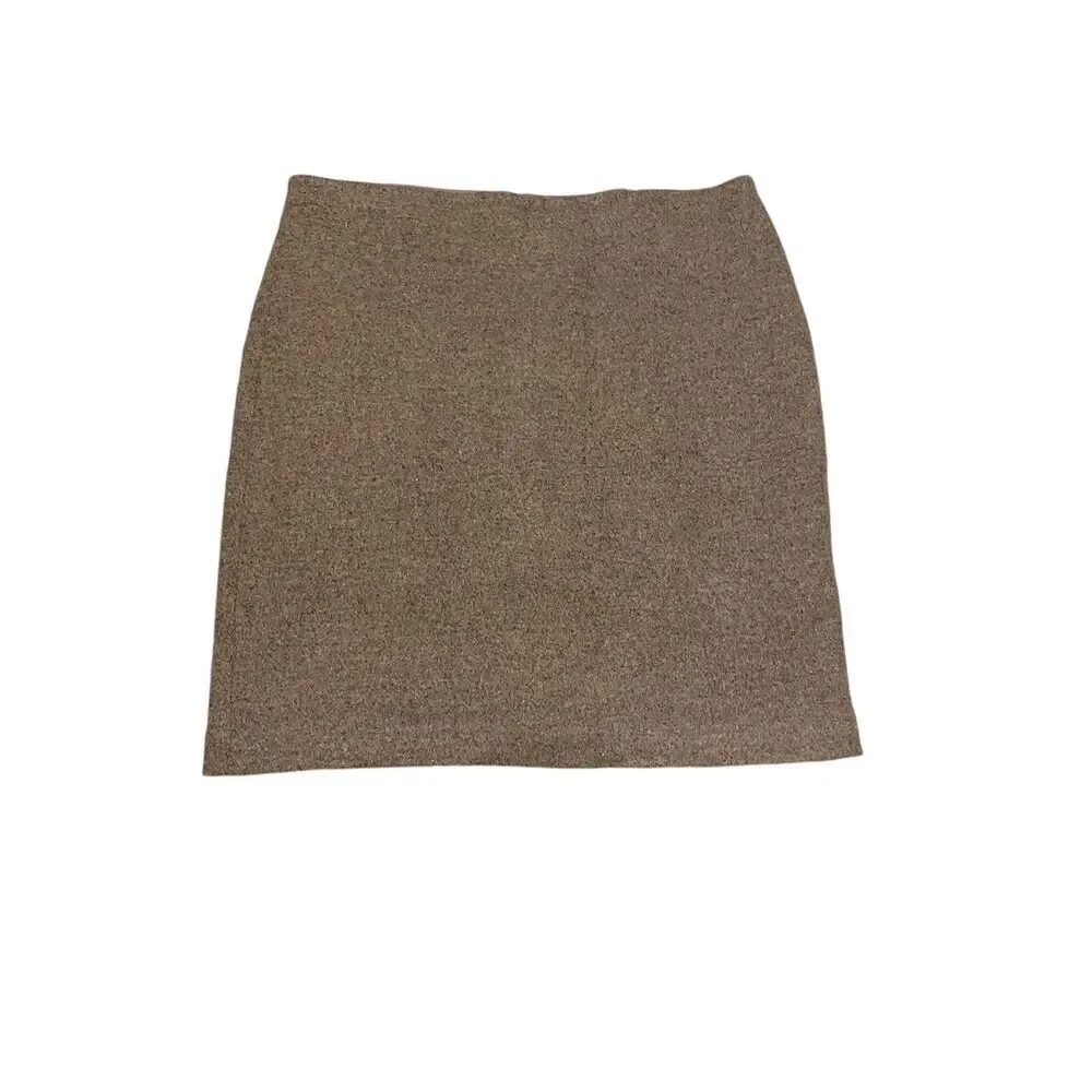 NWT Ann Taylor Silver Gray Shimmery Straight Pencil Skirt Size 14 Wool Blend